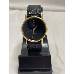 New Vintage Hourglass Quartz Watch. Made In‎ Japan. Leather Band. Needs Battery!